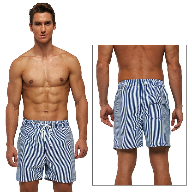 DATIFER Summer Men Beach Print Shorts Surfing Swimwear Fitness Workout Trunks Male Sportswear With Pockets Pants - Swift Odyssey