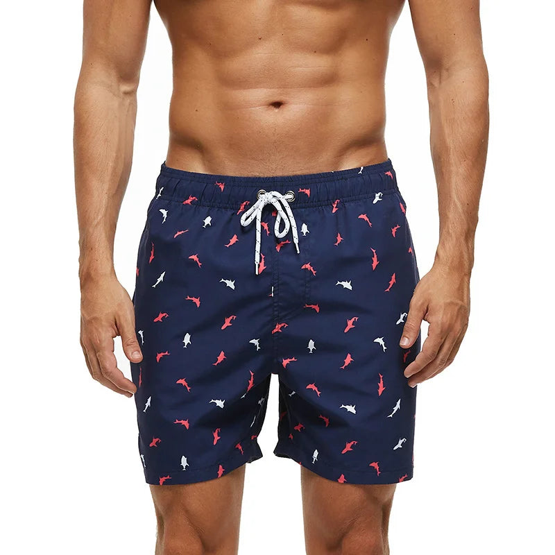 DATIFER Summer Men Beach Print Shorts Surfing Swimwear Fitness Workout Trunks Male Sportswear With Pockets Pants - Swift Odyssey