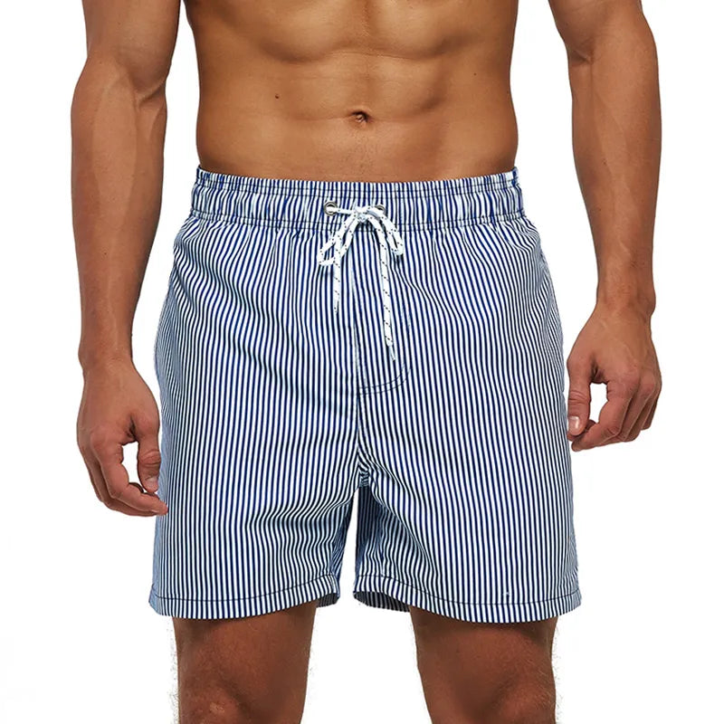 DATIFER Summer New Fashion Polyester Men Shorts Beach Quick Dry Printing Swimsuit Plus Size Mesh Liner Surfing Gym Shorts Men - Swift Odyssey