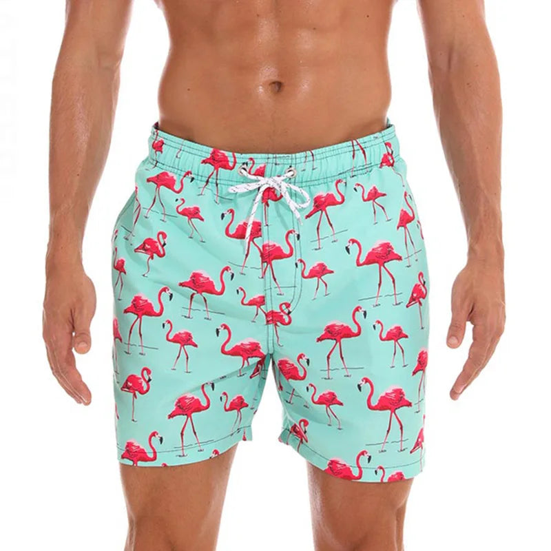 DATIFER Summer Men Beach Print Shorts Surfing Swimwear Fitness Workout Trunks Male Sportswear With Pockets Pants - Swift Odyssey