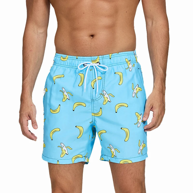 DATIFER Summer Men Beach Print Shorts Surfing Swimwear Fitness Workout Trunks Male Sportswear With Pockets Pants - Swift Odyssey