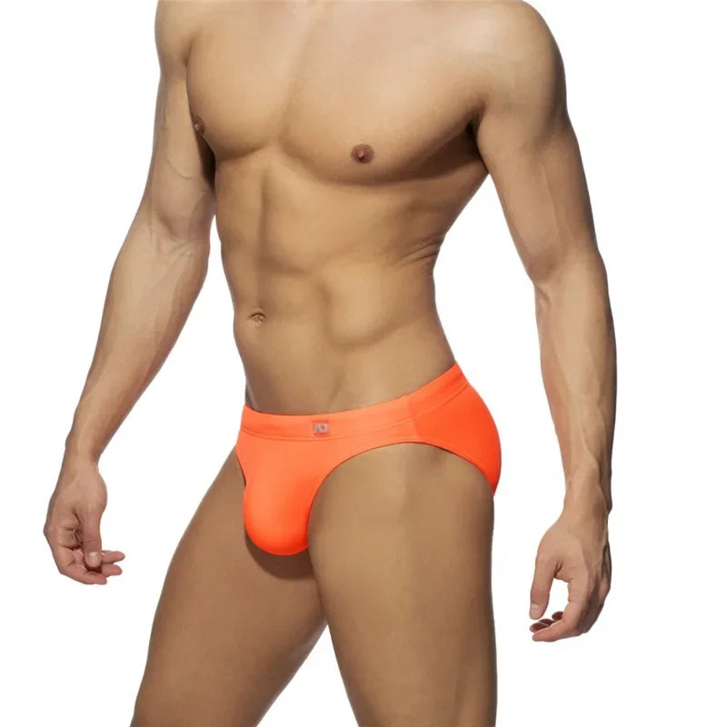 Maillot de bain push-up pour homme, couleur néon, culotte de bain, sous-vêtement sexy, short de plage, de surf, maillot de bain, culotte Sunga