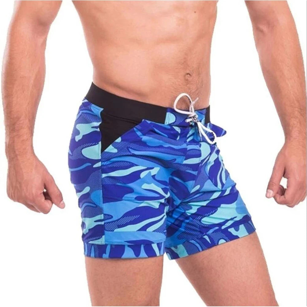 Men's Swimming Trunks Summer Swimming Fitness Shorts Men's Fashion Sports Beachwear Quick-Drying Stretch Beach Pants - Swift Odyssey