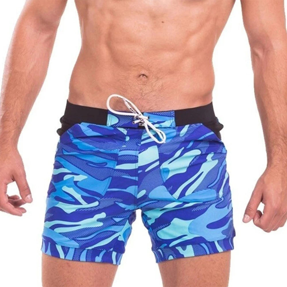 Men's Swimming Trunks Summer Swimming Fitness Shorts Men's Fashion Sports Beachwear Quick-Drying Stretch Beach Pants - Swift Odyssey