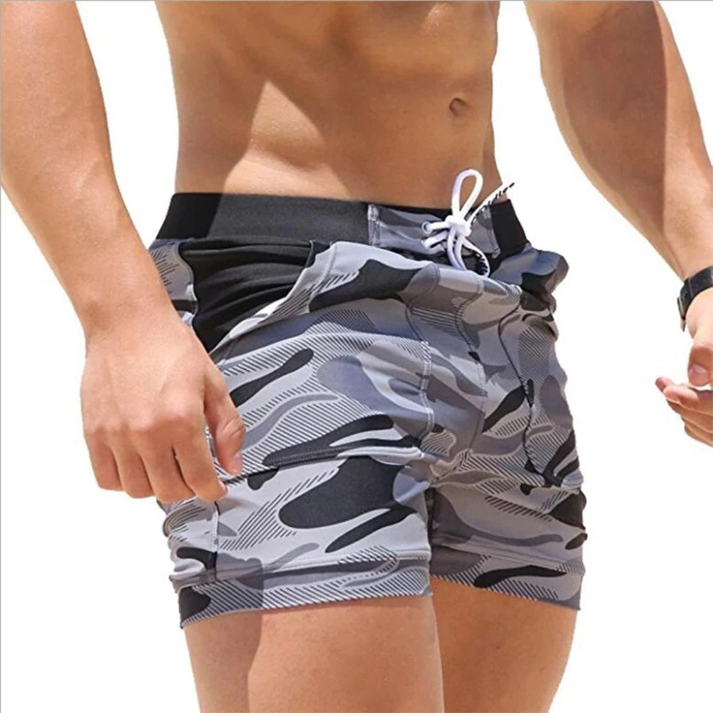 Men's Swimming Trunks Summer Swimming Fitness Shorts Men's Fashion Sports Beachwear Quick-Drying Stretch Beach Pants - Swift Odyssey