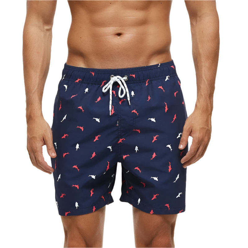 DATIFER Summer New Fashion Polyester Men Shorts Beach Quick Dry Printing Swimsuit Plus Size Mesh Liner Surfing Gym Shorts Men - Swift Odyssey