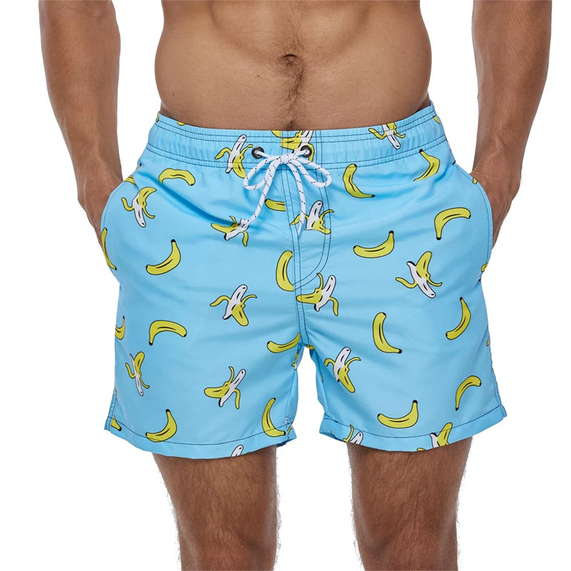 DATIFER Summer New Fashion Polyester Men Shorts Beach Quick Dry Printing Swimsuit Plus Size Mesh Liner Surfing Gym Shorts Men - Swift Odyssey