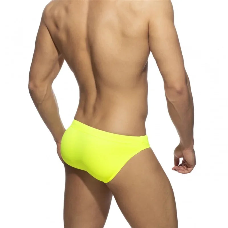 Maillot de bain push-up pour homme, couleur néon, culotte de bain, sous-vêtement sexy, short de plage, de surf, maillot de bain, culotte Sunga