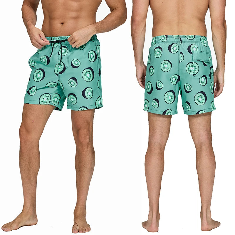 DATIFER Summer Men Beach Print Shorts Surfing Swimwear Fitness Workout Trunks Male Sportswear With Pockets Pants - Swift Odyssey