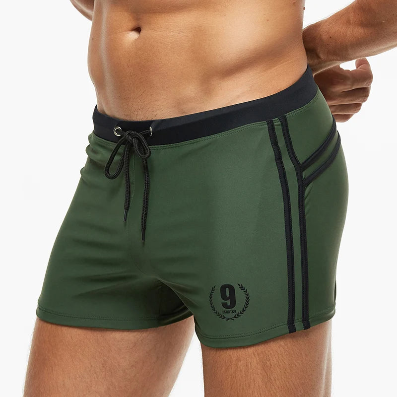 DATIFER Brand Summer Gym Shorts Men Breathable Fashion Adjust waist Swimming Shorts Men Trunks Sport SwimSuits Beach Pants - Swift Odyssey