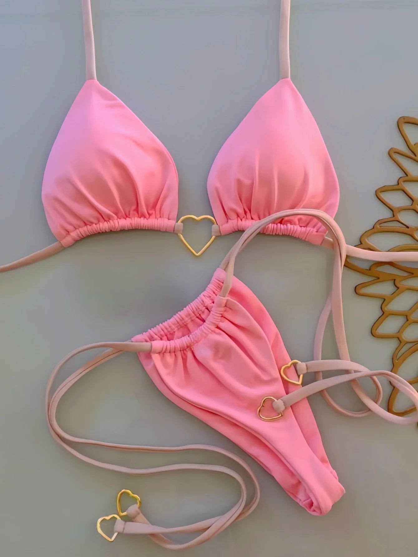 2024 New Sexy Low Waisted Bikini Set Swimsuit Female Swimwear Women Solid Strappy Beachwear Bathing Suits Brazilian biquini - Swift Odyssey